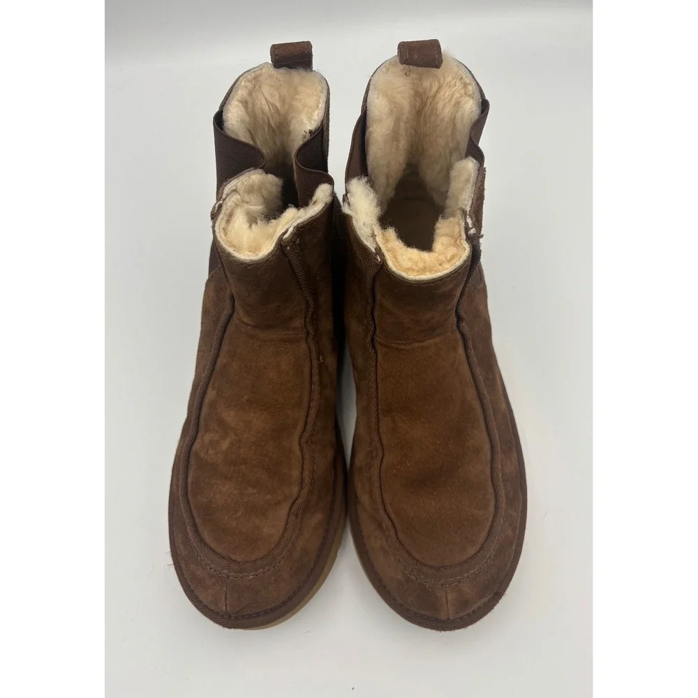 UGG Australia Chelsea Boots Brown Suede Sheep Skin Lined Men's 10